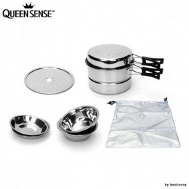 퀸센스 스테인레스 휴대용 코펠 8P 세트